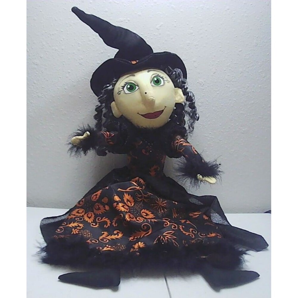 Jow Spencer Halloween Fabric Witch 25” Shelf Sitter